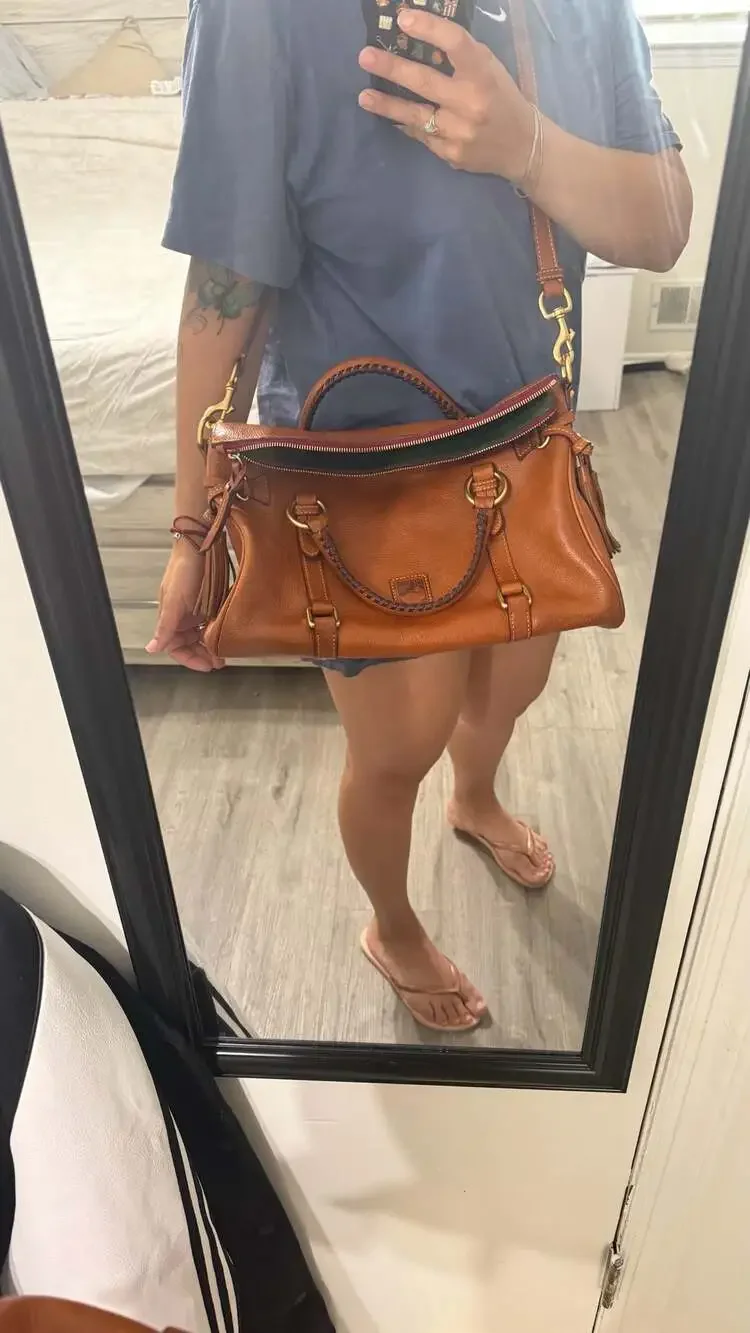 Dooney & Bourke Florentine Vachetta Leather Satchel with Braided Handles